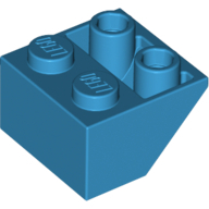 Lego kostka (kostička) 2x2 sklon (šikmá) 45° invertovaná, azurová tmavá (6078297)